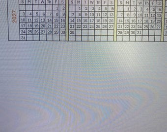 2027 Calendar Monitor Strip - Horizontal Full Year
