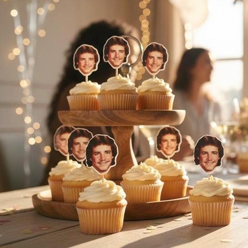 Custom face cupcake topper for birthday party decoration 30th custom photo topper for cake birthday decor for 21st finally legal gift idea image 2