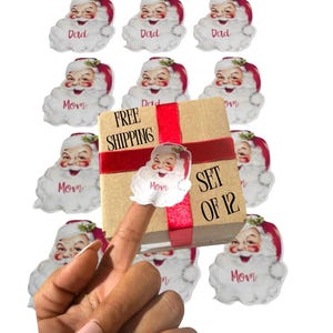 Gepersonaliseerde kerstcadeaustickers: aangepaste naam cadeaulabels