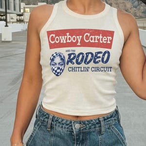 Camiseta sin mangas de la gira Cowboy Carter, camiseta corta del concierto de Beyoncé, mercancía del concierto de Queen B, top de Rodeo Chiltin, camisetas de la gira Circuit, regalo para el concierto de Beyoncé