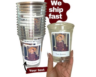 funny party favor girls trip cup with photo 30th party decor cancer survivor celebration of life party for departed loved one RIP event deco