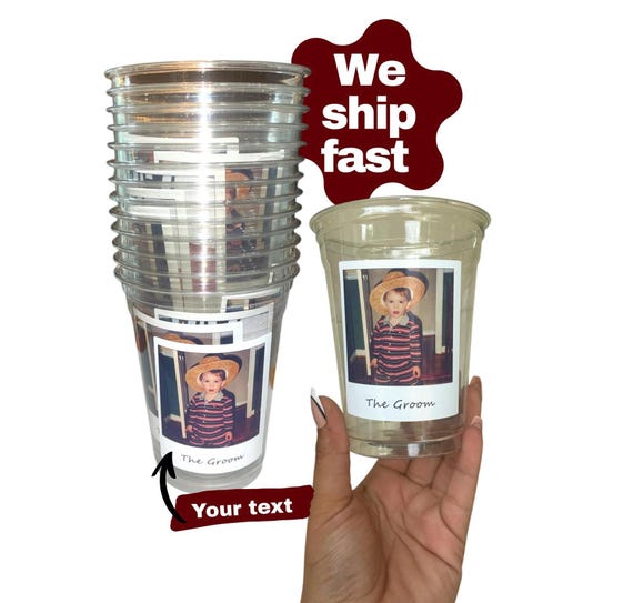 funny party favor girls trip cup with photo 30th party decor cancer survivor celebration of life party for departed loved one RIP event deco