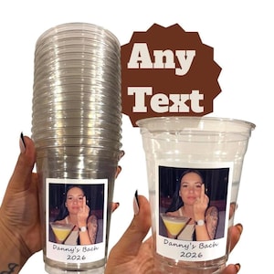 Bachelorette party decoration bride and groom engagement party wedding anniversary celebration bridal shower decor personalized photo cup