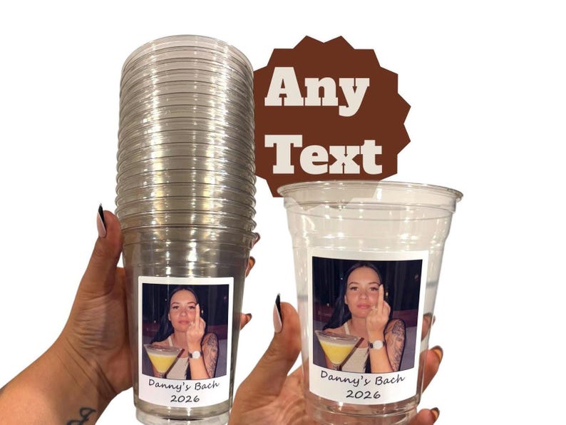 Make your celebration unforgettable with a custom photo cup personalized with your favorite picture. Perfect for 30th birthday party favor, personalized bday decorations, 21st gift idea, bachelorette party, or bride groom face cups. Create a hilarious funny gag gift for birthdays, bachelor and bachelorette parties, weddings, anniversaries, graduations, and more. A unique keepsake your guests will use, laugh about, and remember long after the party ends.