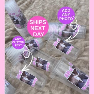 Custom party cup personalized plastic cup with photo personalized birthday party decor for 30th 50th bday decorations custom photo cup