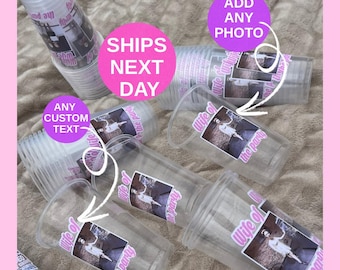 Benutzerdefinierte Partytasse personalisierte Plastiktasse mit Foto personalisierte Geburtstags-Partydekor für 30.50 bday Dekorationen benutzerdefinierte Fototasse