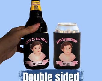 Idée cadeau isotherme isotherme pour canette de bière d'anniversaire personnalisée en néoprène pour homme, idée souvenir d'invité de mariage