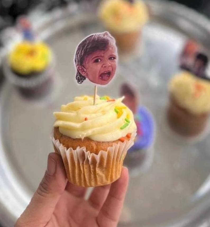 Custom face cupcake topper for birthday party decoration 30th custom photo topper for cake birthday decor for 21st finally legal gift idea image 9