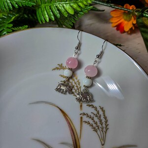 Handmade Colorful Beaded Dangle Earrings Jewelry (Elephant Charms)