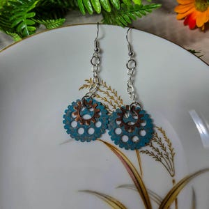 Handmade Steampunk Gear / Mechanical Cog Dangle Earrings Jewelry