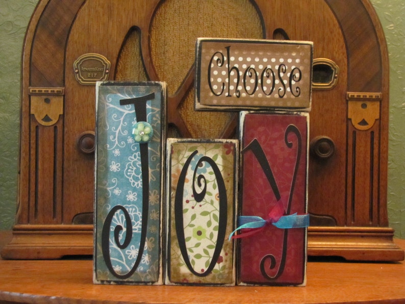 Choose Joy Inspirational Sign Word Blocks image 1