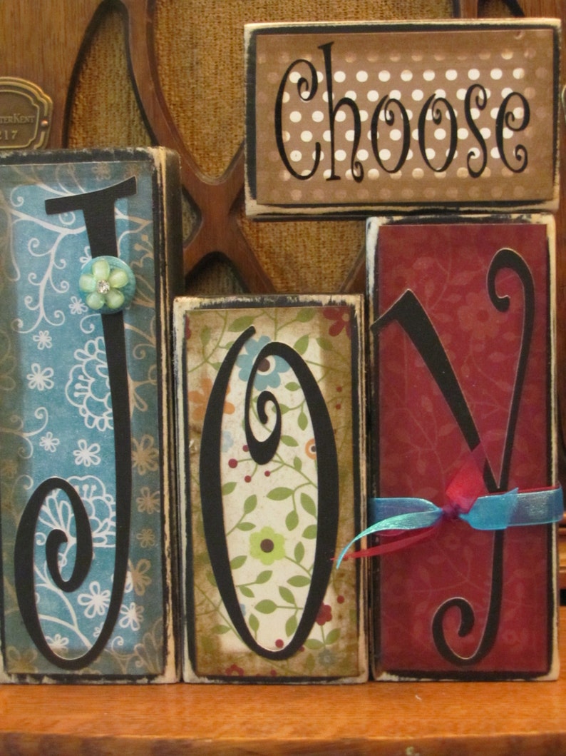 Choose Joy Inspirational Sign Word Blocks image 2