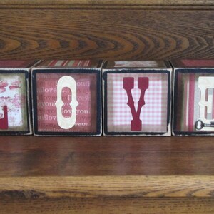 Valentines Day Decor, Valentines Day Decoration, Valentines Day Sign, Valentines Day Blocks, Love Sign, Wedding and Valentine Word Blocks image 2