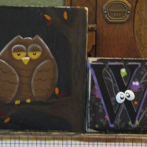 Whoo's There Halloween Decor Word Blocks Sign image 2