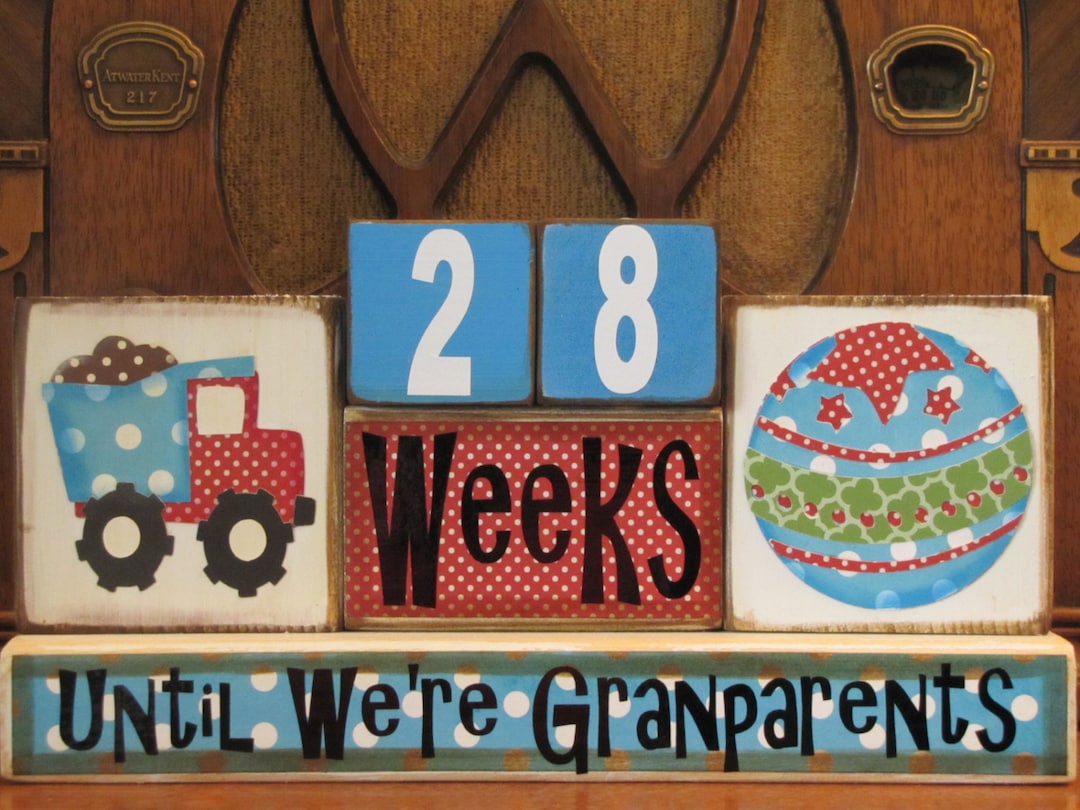 Pregnancy Countdown Blocks, Pregnancy Countdown Blocks for Grandparents