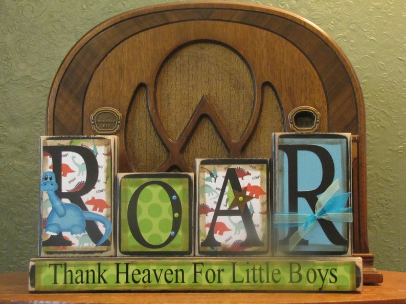 Dinosaur Sign, Boy's Room Decor, Dinosaur Decor, Children's Room Decor image 1