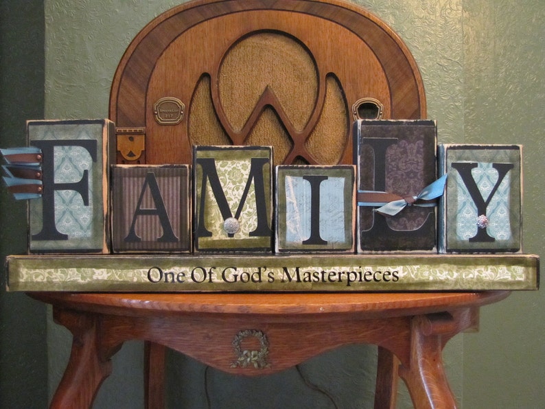 Family Sign, Personalized Family Sign, Custom Family Sign, Personalized and Customized Word Blocks image 2