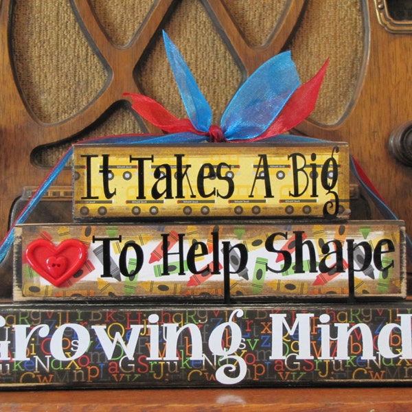 Teacher Gift,  Teacher Sign Word Blocks  Teacher Appreciation Gift,  End of Year Gift