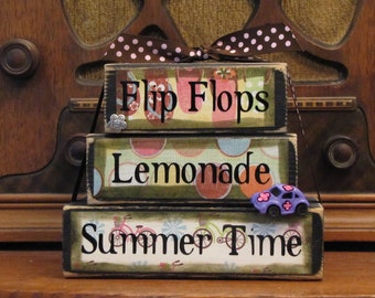 Flip Flops, Lemonade, Summer Time Word Stacker