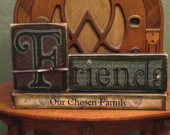 Custom Friends-Our Chosen Family Sign Word Blocks