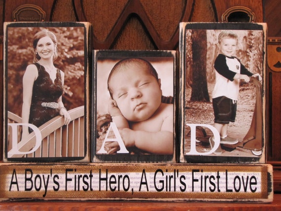 Dad Sign, Fathers Day Gift,  Dad Photo Gift Blocks, Customized Dad Sign Word Blocks with Pictures, Father's Day Gift, Birthday Gift for Dad