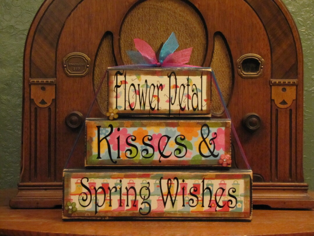 Spring Decor, Spring Sign, Easter Sign, Easter Decor, Spring Blocks ...