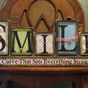 Inspirational Sign, Encouragement Gift, Smile - A Curve That Sets Everything Straight