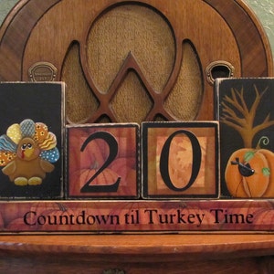 Thanksgiving Countdown Blocks Turkey and Pumpking with Crow Thanksgiving Decor image 4