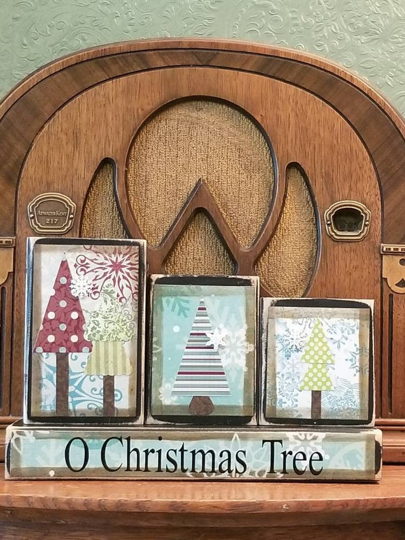 O Christmas Tree Winter Sign Word Blocks image 1