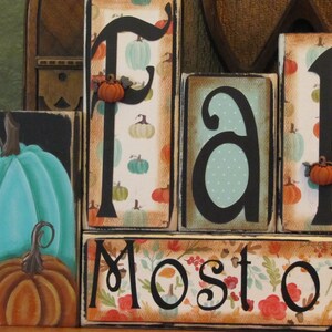 Fall Sign, Fall Decor, Fall Decoration, Pumpkin Sign, Fall Blocks ...