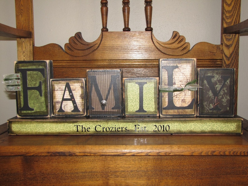 Family Sign, Personalized Family Sign, Custom Family Sign, Personalized and Customized Word Blocks image 4