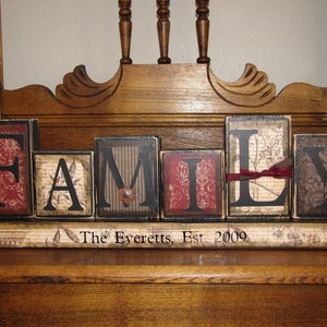 Customized Family Sign Word Blocks Word Art