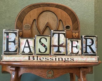 Easter Sign, Easter Decor, Spring Sign, Spring Decor Word Blocks