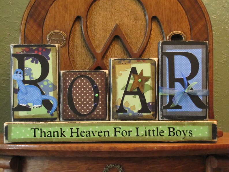 Dinosaur Sign, Boy's Room Decor, Dinosaur Decor, Children's Room Decor image 2