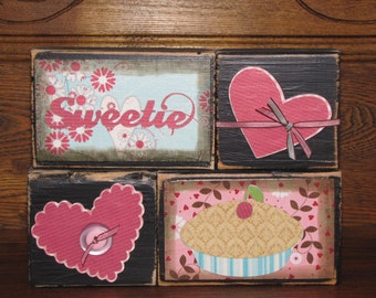 Valentines Day Decor - Sweetie Pie Valentine Sign blocks
