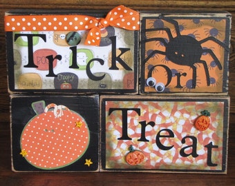 Trick or Treat Word Blocks