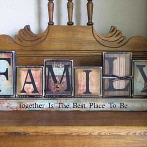 Family Sign, Personalized Family Sign, Custom Family Sign, Personalized and Customized Word Blocks image 3