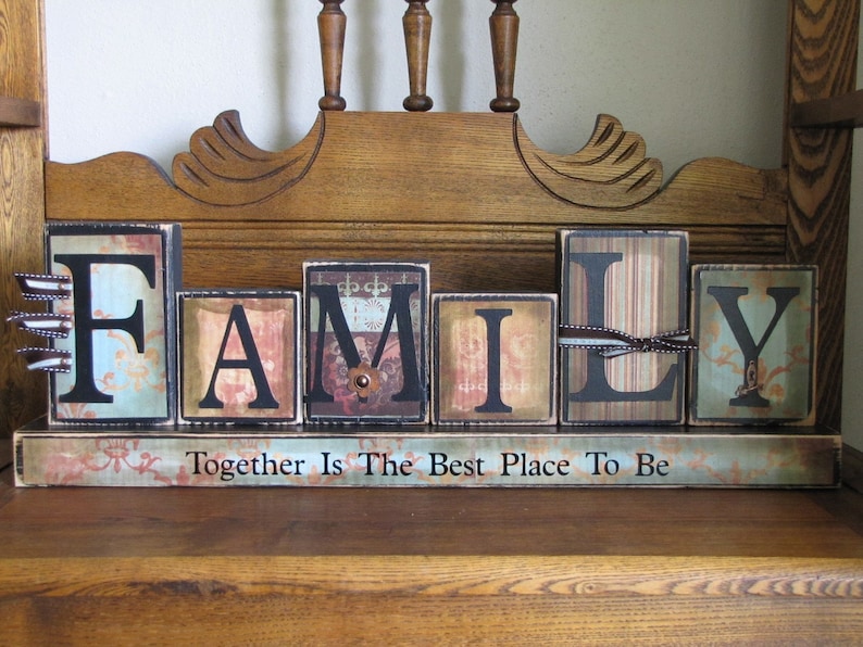 Family Sign, Personalized Family Sign, Custom Family Sign, Personalized and Customized Word Blocks image 3