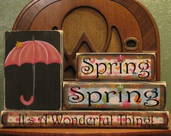 Spring Sign, Spring Decor, Spring Decoration, Spring Blocks, Easter Decor, Easter Decoration - Spring, Spring, It's A Wonderful Thing!