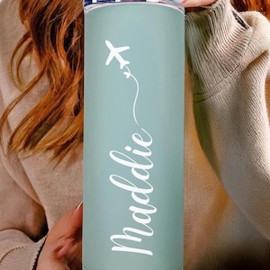 Personalized Flight Crew Tumbler, Custom Crew Gift, Personalized Airplane Tumbler, Flight Attendant Tumbler, Gift for Pilot