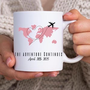 Personalisierte Reisekaffeetasse, individuelle Kaffeetasse für Reisende, personalisierte Weltkarte Geschenk, Abenteuer Kaffeetasse