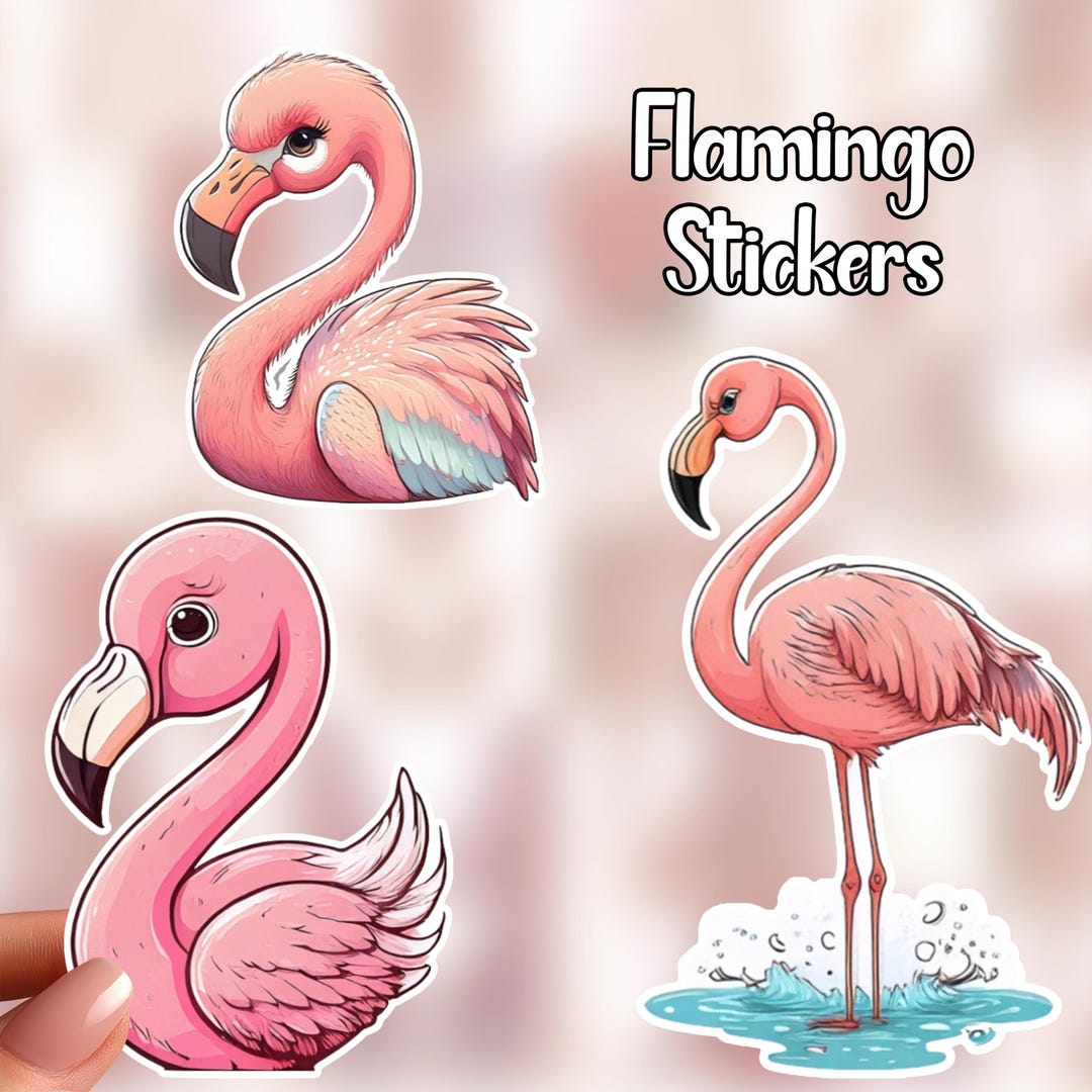 Flamingo Vinyl Stickers | Laptop Sticker | Water Bottle Sticker ...