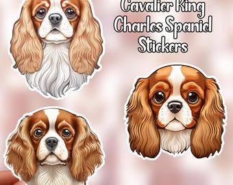 Cavalier King Charles Spaniel Stickers | Laptop Sticker | Scrapbooking Stickers | Notebook Sticker | Planner Stickers | Locker Sticker