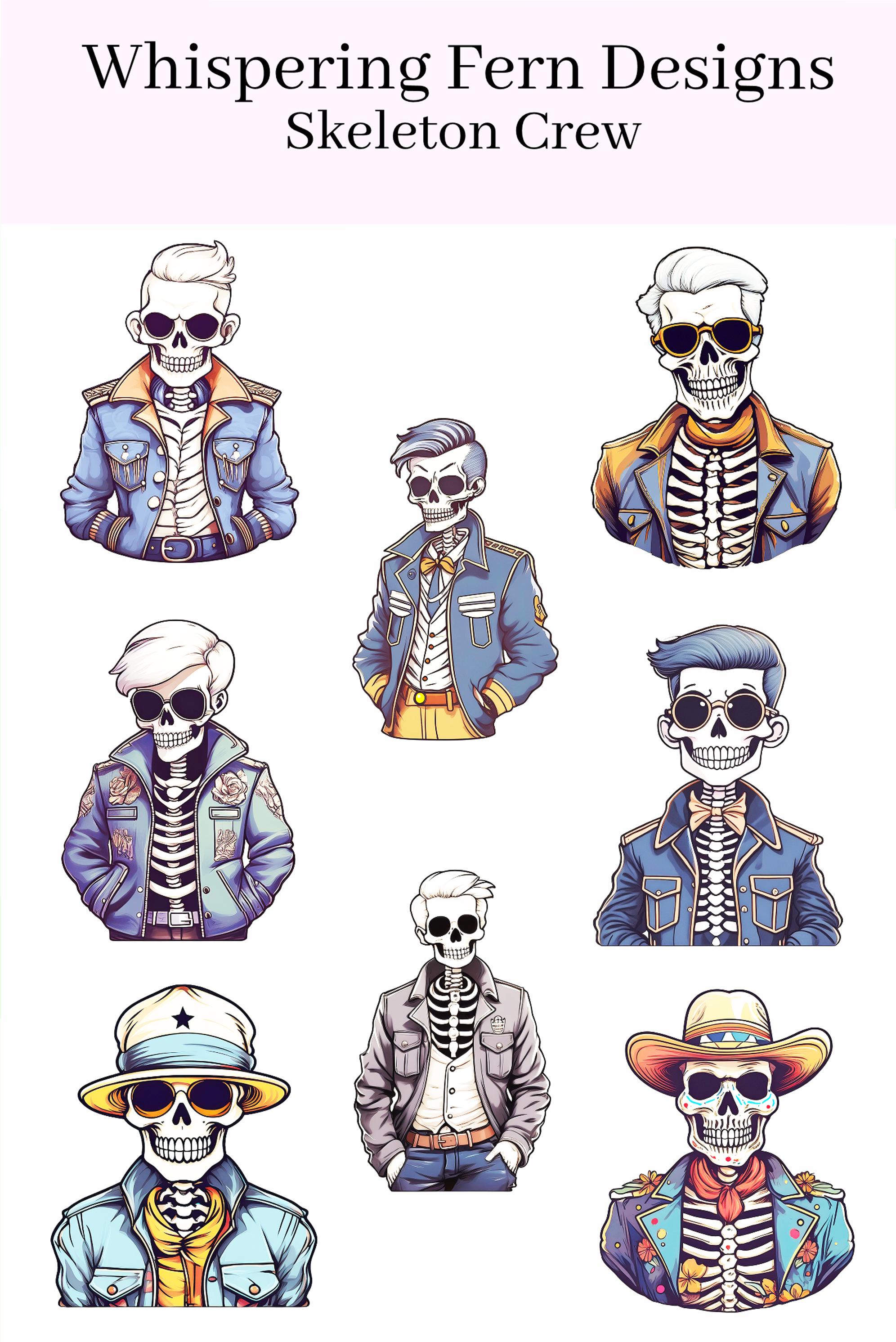 Skeleton Spawner Sticker Skeleton Crew Sticker Sheet | Skeletons in Jackets, Spooky Planner ...