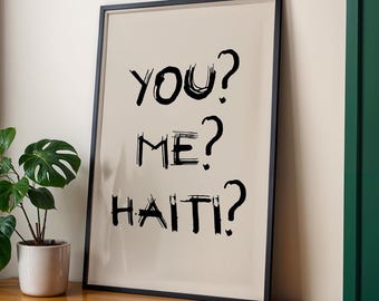 Haïti Travel Art Print, You Me Haïti-muurdecoratie (digitale download)