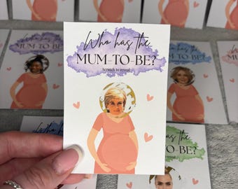 Personalized Mum-to-Be Scratch Off Game: Baby Shower, Gender Reveal