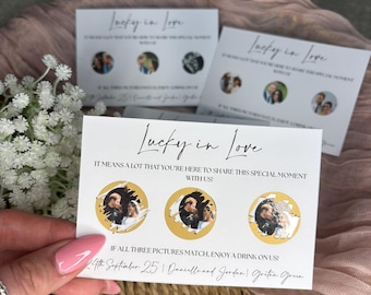 Personalised Wedding Scratch Off Game | Bride Groom Photo Drink Prize Cards