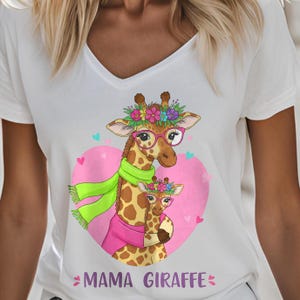 Mama Giraffe PNG – Cute Giraffe Illustration for T-Shirts, Tote Bags, Mugs – Digital Art for Moms and Kids – Mother’s Day Gift Idea