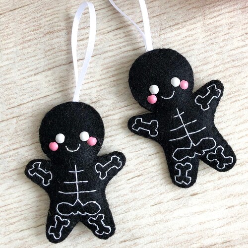 Skeleton Cookie Decoration Felt Halloween Decoration Dead Etsy