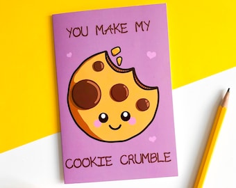 COOKIE GREETING CARD | fun valentine's card, food pun card, valentine's day card, cute cookie card, love card, alternative valentine's card